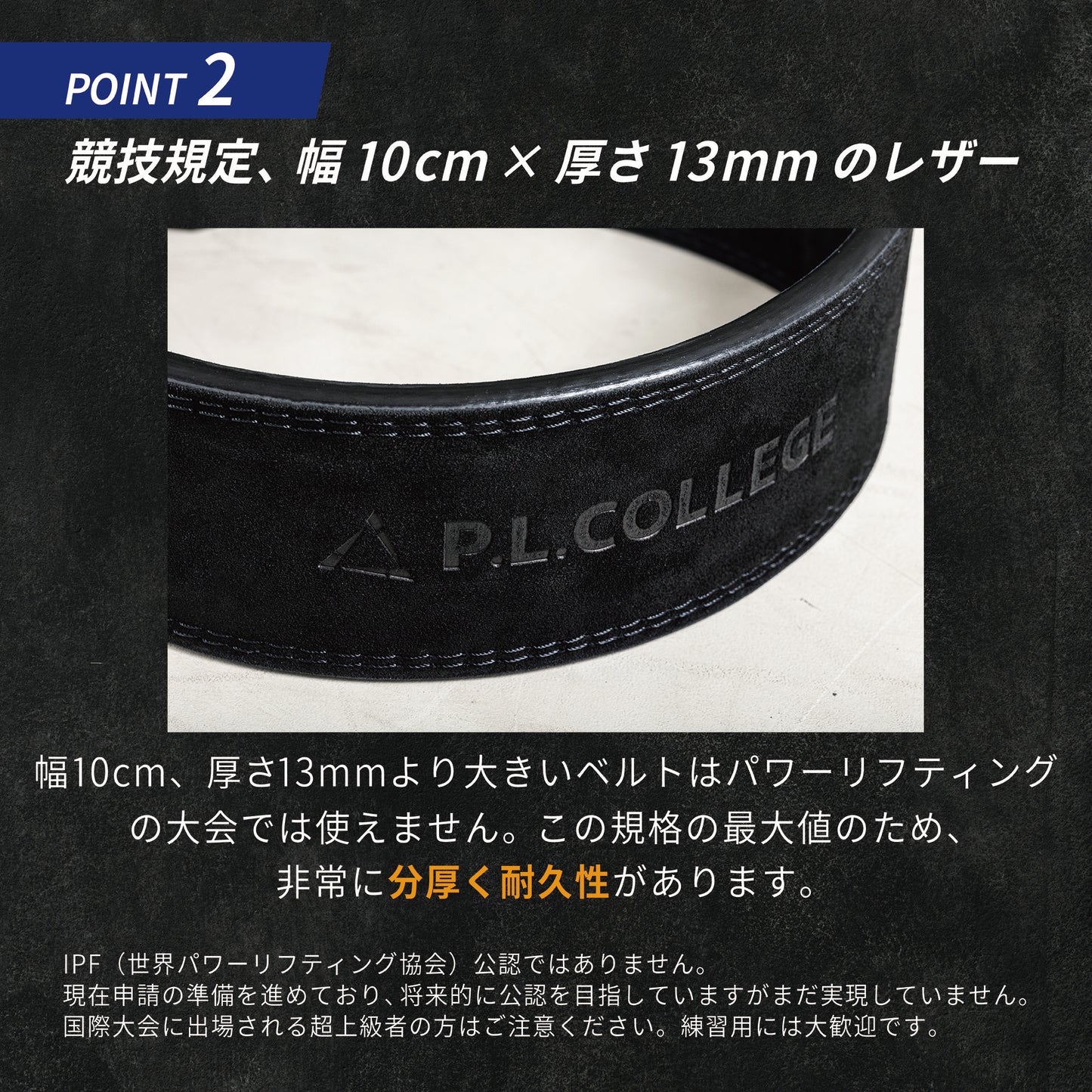 POWER BELT LITE-パワーベルトライト-P.L.College-パワーリフティングベルト