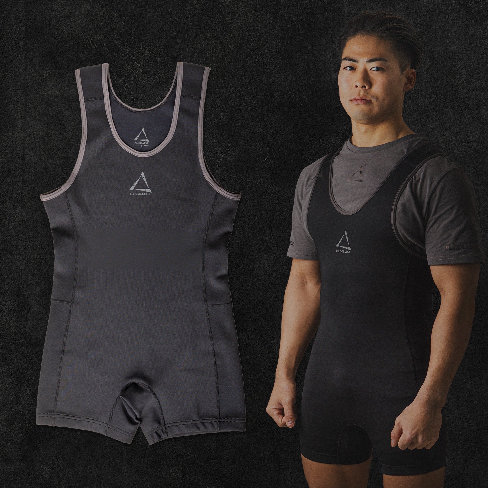 SINGLET-GRAY – P.LCollege-パワーリフティングカレッジ